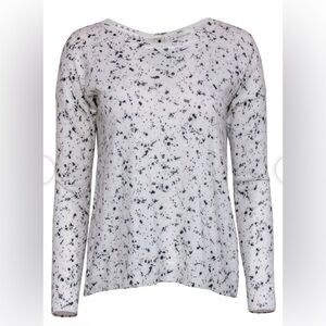 White + Warren black and white paint splatter sweater size small